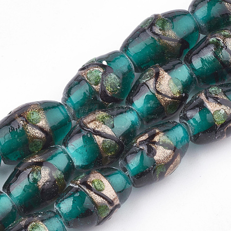 Handmade Gold Sand Lampwork Beads X-LAMP-T006-01C-1