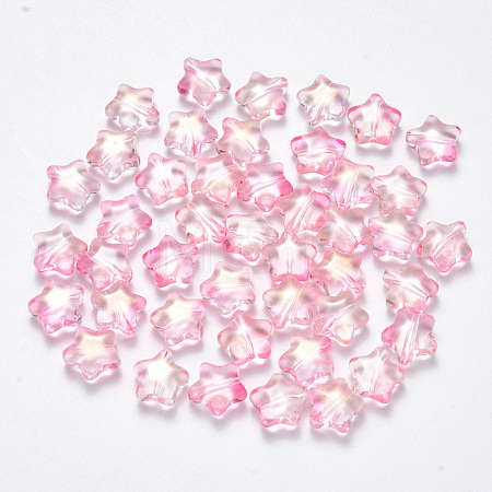 Spray Painted Glass Beads GLAA-R211-04-E01-1