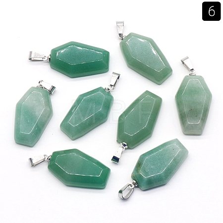 Natural Green Aventurine Pendants PW-WG38001-06-1
