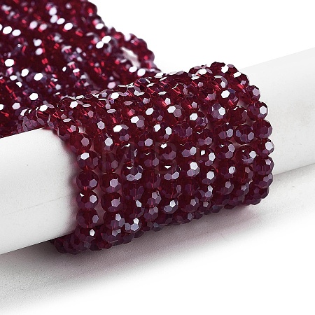 Electroplate Transparent Glass Beads Strands EGLA-A035-T4mm-A02-1