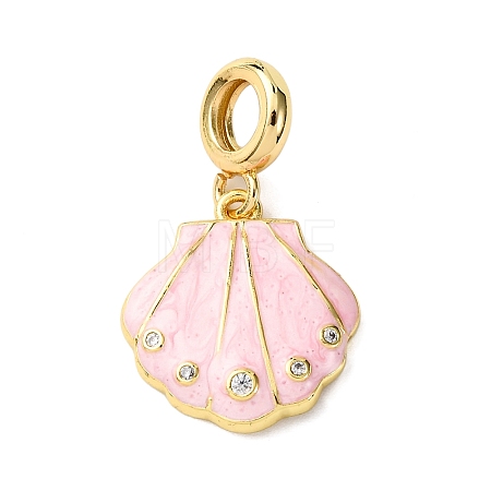 Brass Enamel European Dangle Charms KK-C119-05G-01-1