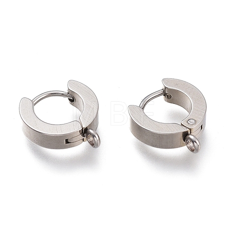Tarnish Resistant 304 Stainless Steel Huggie Hoop Earrings Findings STAS-I167-01C-P-1