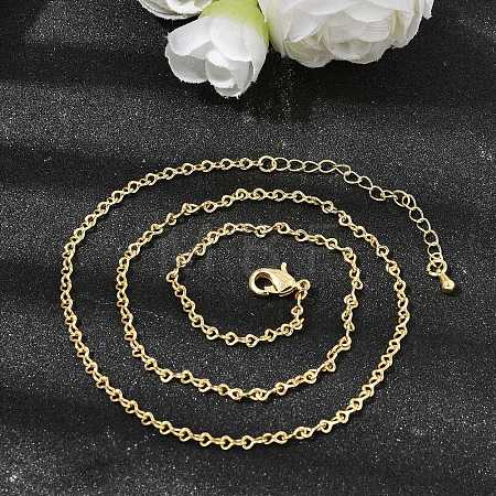 2.5MM Brass Twisted Infinity Link Chain Necklaces for Women NJEW-F366-07A-G-1