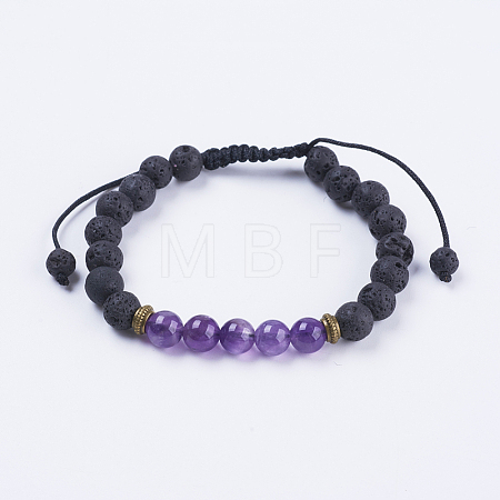 Adjustable Nylon Cord Braided Bead Bracelets BJEW-F308-57B-1