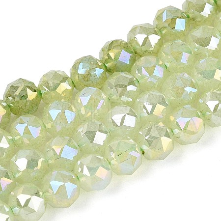 Anti-Tarnish Electroplate Glass Beads Strands GLAA-N064-6mm-07-1