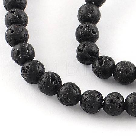 Natural Dyed Lava Rock Gemstone Round Bead Strands G-R293-02-1