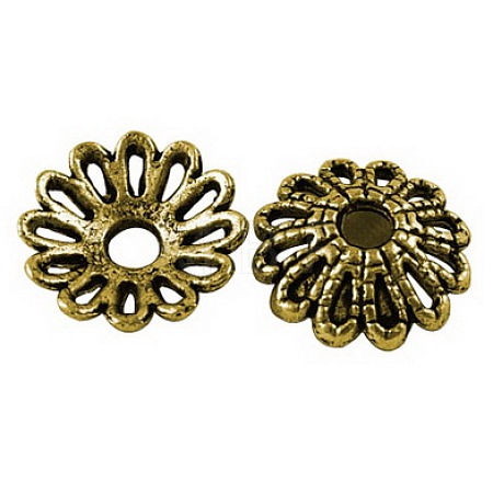 Tibetan Style Fancy Bead Caps LS-TIBE-LF1413YKG-AG-FF-1