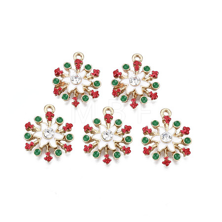 Rack Plating Alloy Enamel Pendants ENAM-N055-142-1