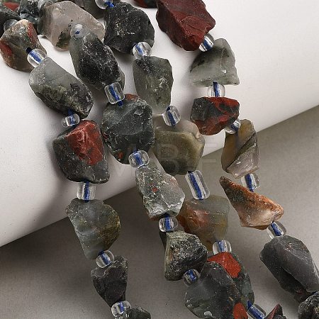 Raw Rough Natural African Bloodstone Beads Strands GG-CBA0B77-A09-01-1