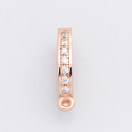 Brass Micro Pave Cubic Zirconia Enhancer Shortener Pendant Bails ZIRC-P007-03RG-NR-1