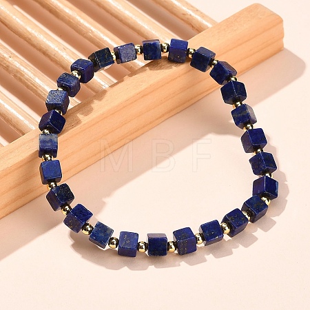 Natural Lapis Lazuli Beads Stretch Bracelets BJEW-F523-02A-1