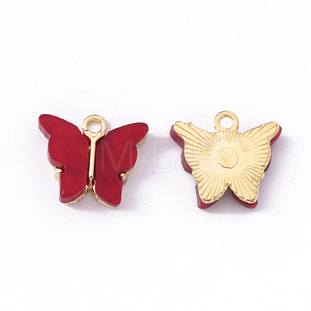 Alloy Acrylic Pendants X-ENAM-R136-01H-1