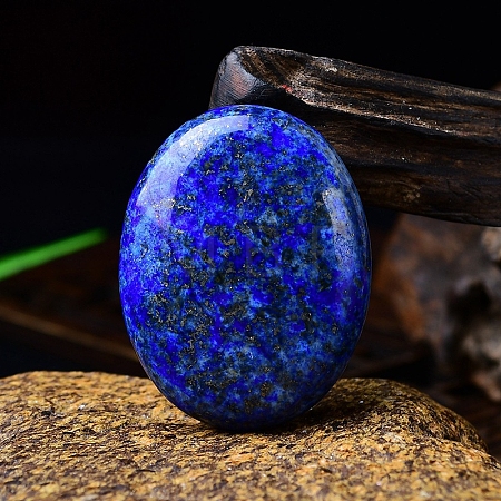 Natural Lapis Lazuli Oval Palm Stone Massager LS-PW-WG63539-03-1