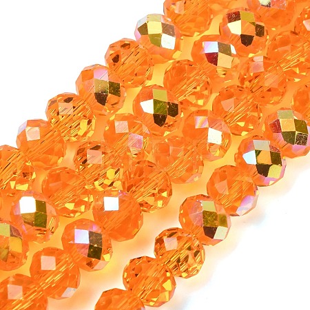 Electroplate Transparent Glass Beads Strands EGLA-A046-01C-07-1