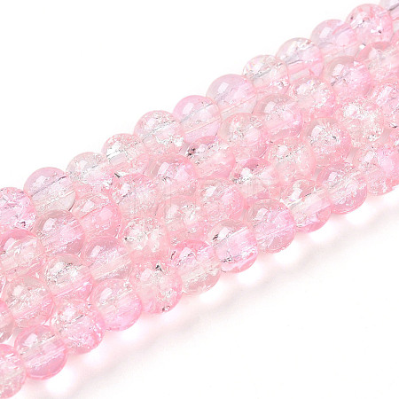 Crackle Glass Beads Strands X-CCG-Q002-6mm-01-1
