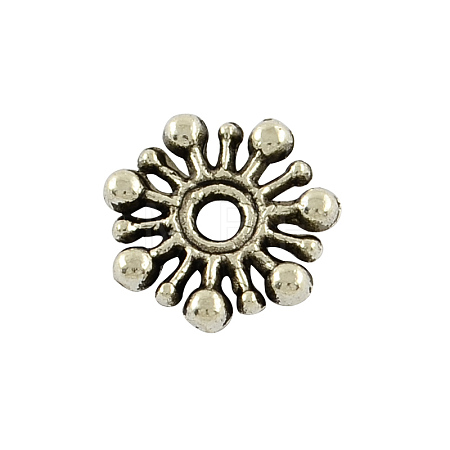 Tibetan Style Alloy Flower Spacer Beads X-TIBEB-5532-AS-LF-1