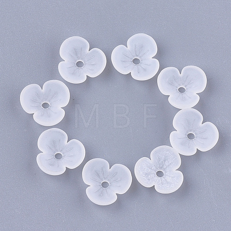 3-Petal Transparent Acrylic Bead Caps FACR-T001-01-1