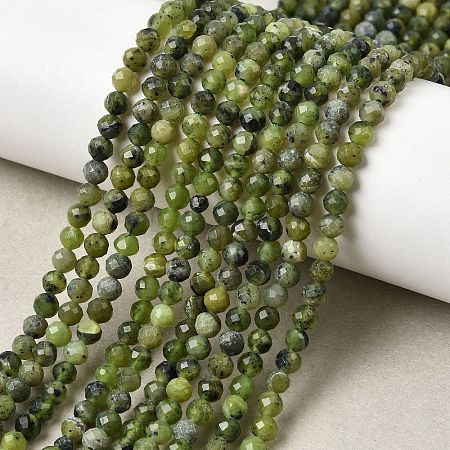 Natural Green Jade Beads Strands G-P603-C-4mm-03AB-1