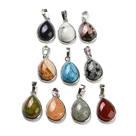 Natural & Synthetic Mixed Gemstone Pendants G-I358-B-1