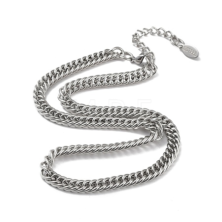 Non-Tarnish 304 Stainless Steel Cuban Link Chain Necklace NJEW-D045-04P-1
