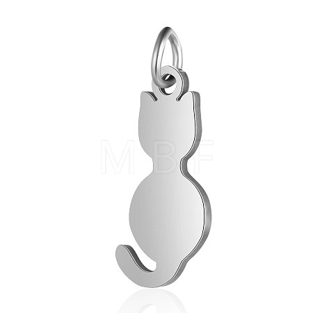 Non-Tarnish 304 Stainless Steel Kitten Pendants A-STAS-S105-T551D-1-1