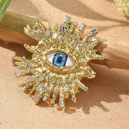 Evil Eye Alloy Rhinestone Brooches for Backpack Clothes JEWB-A030-01G-1