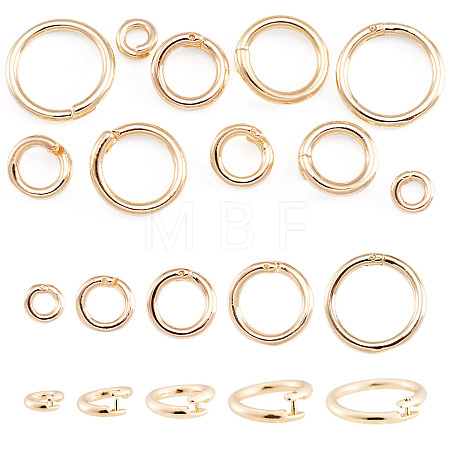10Pcs 5 Styles Brass Open Jump Rings KK-TA0008-84G-1