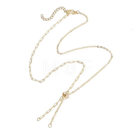 Brass Paperclip Chain Cable Chain Necklace Slider Making AJEW-JB01525-1