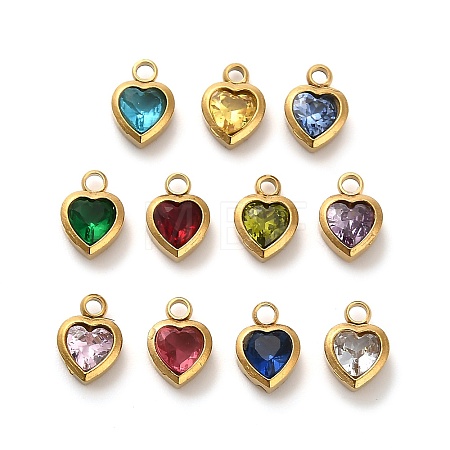 304 Stainless Steel Rhinestone Pendants STAS-B084-01G-1