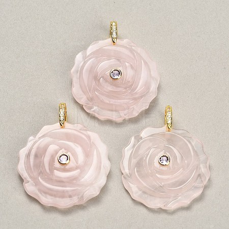 Natural Rose Quartz Pendants GG-CBA4625-05G-04-1