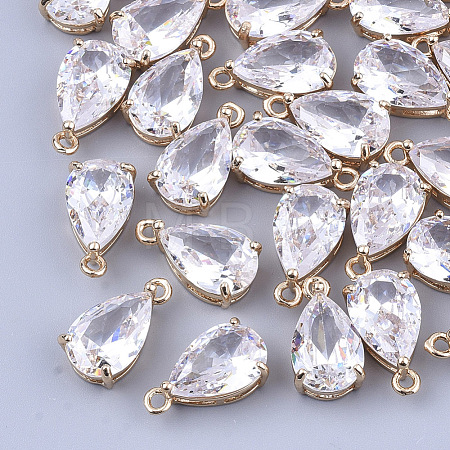Transparent Glass Charms X-GLAA-T007-11G-1