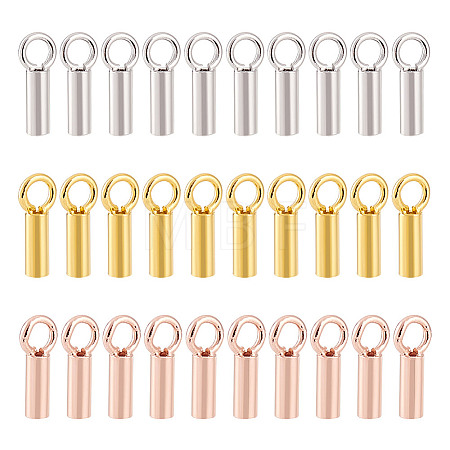 30Pcs 3 Colors 925 Sterling Silver Cord Ends FIND-GO0002-60-1