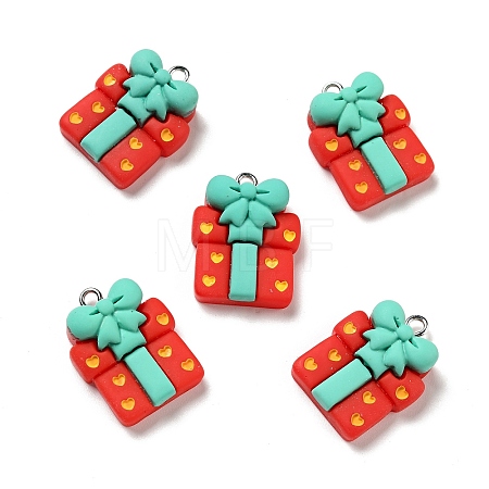 Christmas Opaque Resin Pendants X-RESI-G043-A04-1