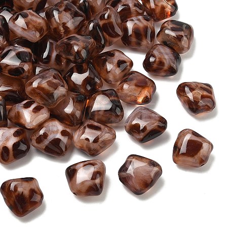 Opaque Acrylic Imitation Leopard Print Beads OACR-B052-01-1