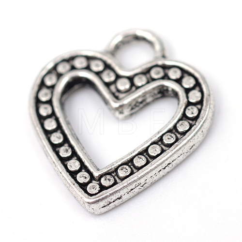 Tibetan Style Alloy Heart Charms TIBE-R309-10AS-RS-1