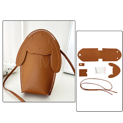 Rabbit DIY PU Leather Phone Bag Making Kits WG79114-01-1