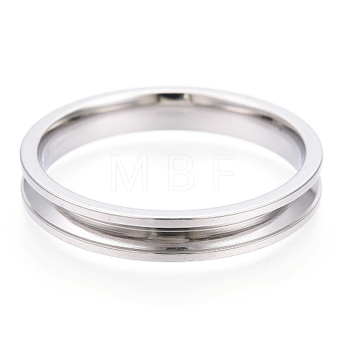 201 Stainless Steel Grooved Finger Ring Settings STAS-WH0039-11H-P-1