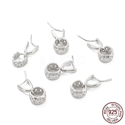 Anti-Tarnish Rhodium Plated 925 Sterling Silver Ice Pick Pinch Bails STER-Z001-014P-1