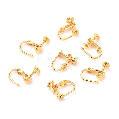 Brass Clip-on Earring Findings X-KK-F824-021G-1