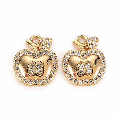 Brass Micro Pave Cubic Zirconia Charms KK-S360-141A-NF-1