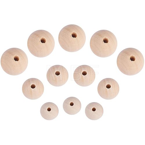 Round Unfinished Wood Beads WOOD-PH0004-02-NF-1