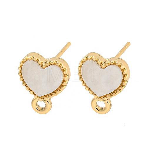 Flat Round/Heart Alloy Stud Earrings Finding FIND-C051-01B-KCG-1