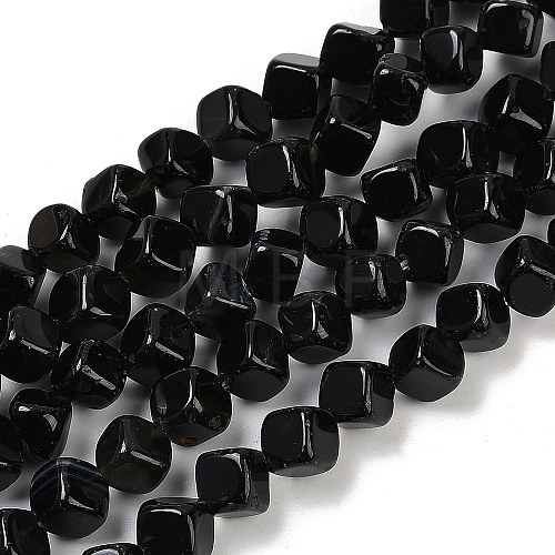 Natural Black Onyx(Dyed & Heated) Beads Strands G-A257-A01-01-1