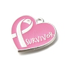 Breast Cancer Pink Awareness Ribbon Theme Alloy Enamel Pendants ENAM-C026-01F-S-2