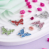 30Pcs 5 Colors Zinc Alloy Butterfly Jewelry Charms FIND-TA0001-61-17