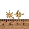 Brass Pave Clear Cubic Zirconia Stud Earring Findings KK-Z121-12G-3