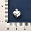 925 Sterling Silver 3D Textured Heart Charms STER-U009-10S-02-4