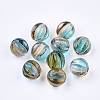 Two Tone Transparent Spray Painted Acrylic Corrugated Beads ACRP-T005-52B-1