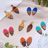 16Pcs 8 Styles Transparent Resin & Walnut Wood Pendants RESI-SZ0001-84-4