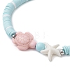 Adjustable Synthetical Turquoise & Porcelain & Natural Howlite Beaded Braided Bead Bracelets for Women BJEW-JB11710-3